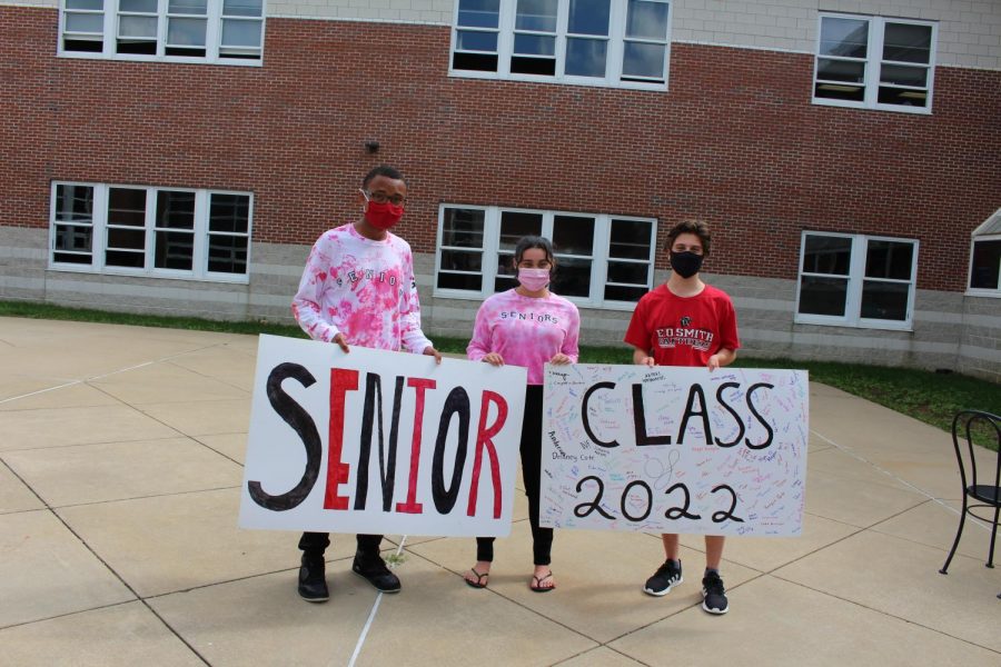 Students: Aminieli Hopson, left, Kiley Girard, center, Nick Lanza, right. They are working towards helping seniors overcome obstacles while making it memorable to enjoy their senior year. (Picture taken by Wendy Wierzbicki)