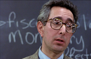 Ben Stein plays a weary economics teacher taking attendance in Ferris Buellers Day Off.